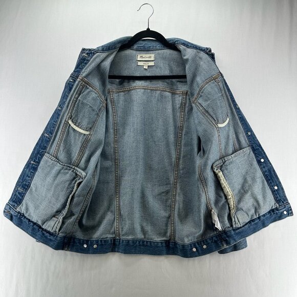 Madewell Oversized Jean Truck Jacket Womens S Button Up Capstone Wash Denim Blue - Picture 3 of 14